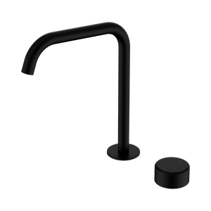 NERO SERENITY PROGRESSIVE BATH/KITCHEN MIXER EDGE SPOUT WITH METAL HANDLE 270MM MATTE BLACK