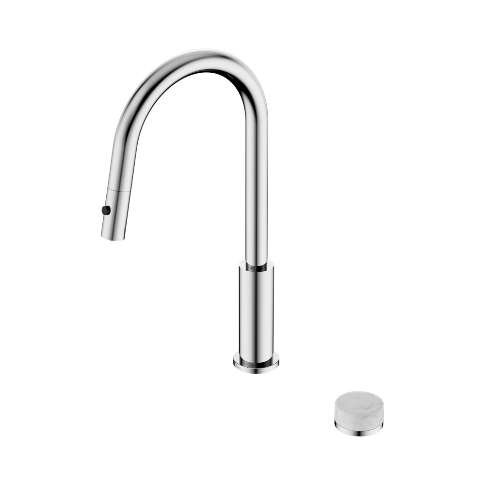 NERO SERENITY PROGRESSIVE PULL OUT KITCHEN SET WITH CARRARA HANDLE 433MM CHROME
