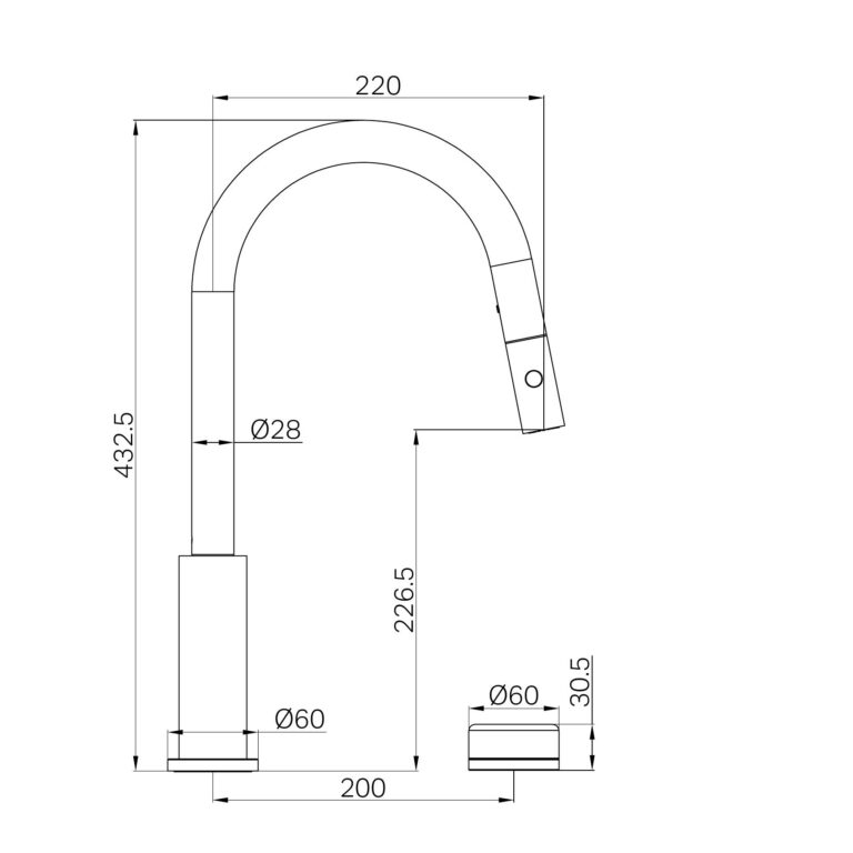 NERO SERENITY PROGRESSIVE PULL OUT KITCHEN SET WITH VERDE ALPI HANDLE 433MM GUN METAL