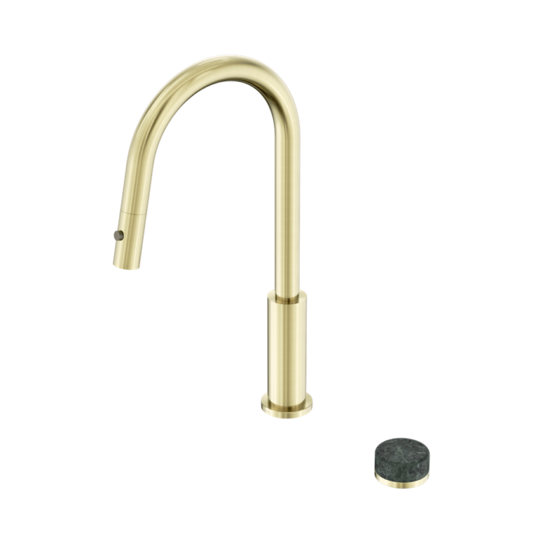 NERO SERENITY PROGRESSIVE PULL OUT KITCHEN SET WITH VERDE ALPI HANDLE 433MM BRUSHED GOLD