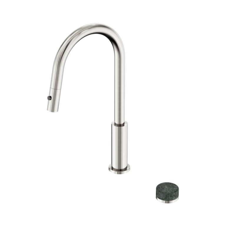 NERO SERENITY PROGRESSIVE PULL OUT KITCHEN SET WITH VERDE ALPI HANDLE 433MM BRUSHED NICKEL
