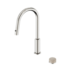NERO SERENITY PROGRESSIVE PULL OUT KITCHEN SET WITH ROME TRAVERTINE HANDLE 433MM BRUSHED NICKEL