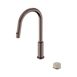 NERO SERENITY PROGRESSIVE PULL OUT KITCHEN SET WITH ROME TRAVERTINE HANDLE 433MM BRUSHED BRONZE