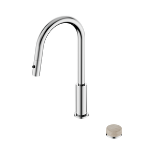 NERO SERENITY PROGRESSIVE PULL OUT KITCHEN SET WITH ROME TRAVERTINE HANDLE 433MM CHROME