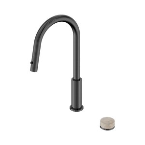 NERO SERENITY PROGRESSIVE PULL OUT KITCHEN SET WITH ROME TRAVERTINE HANDLE 433MM GUN METAL