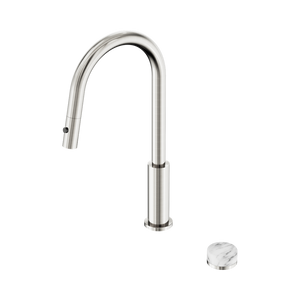 NERO SERENITY PROGRESSIVE PULL OUT KITCHEN SET WITH ARABESCATO CORCHIA HANDLE 433MM BRUSHED NICKEL
