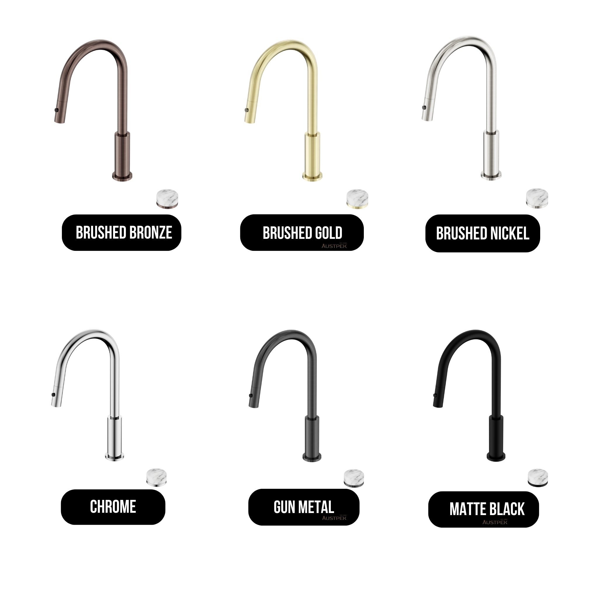 NERO SERENITY PROGRESSIVE PULL OUT KITCHEN SET WITH ARABESCATO CORCHIA HANDLE 433MM BRUSHED NICKEL