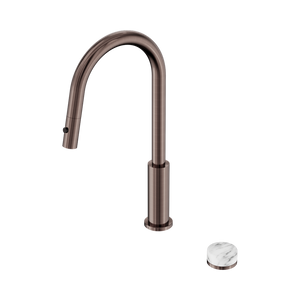 NERO SERENITY PROGRESSIVE PULL OUT KITCHEN SET WITH ARABESCATO CORCHIA HANDLE 433MM BRUSHED BRONZE