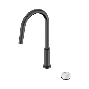 NERO SERENITY PROGRESSIVE PULL OUT KITCHEN SET WITH ARABESCATO CORCHIA HANDLE 433MM GUN METAL