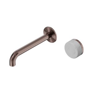 NERO SERENITY PROGRESSIVE WALL BASIN MIXER SPOUT WITH CARRARA HANDLE BRUSHED BRONZE (AVAILABLE IN 160MM, 185MM AND 220MM)