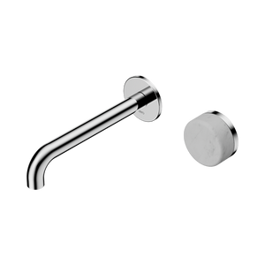 NERO SERENITY PROGRESSIVE WALL BASIN MIXER SPOUT WITH CARRARA HANDLE CHROME (AVAILABLE IN 160MM, 185MM AND 220MM)