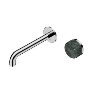 NERO SERENITY PROGRESSIVE WALL BASIN MIXER SPOUT WITH  VERDE ALPI HANDLE CHROME (AVAILABLE IN 160MM, 185MM AND 220MM)