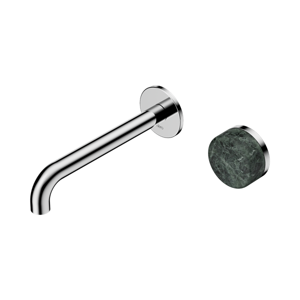 NERO SERENITY PROGRESSIVE WALL BASIN MIXER SPOUT WITH  VERDE ALPI HANDLE CHROME (AVAILABLE IN 160MM, 185MM AND 220MM)