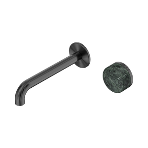 NERO SERENITY PROGRESSIVE WALL BASIN MIXER SPOUT WITH  VERDE ALPI HANDLE GUN METAL (AVAILABLE IN 160MM, 185MM AND 220MM)