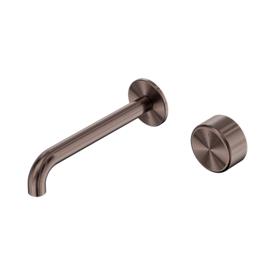 NERO SERENITY PROGRESSIVE WALL BASIN MIXER SPOUT WITH METAL HANDLE BRUSHED BRONZE (AVAILABLE IN 160MM, 185MM AND 220MM)