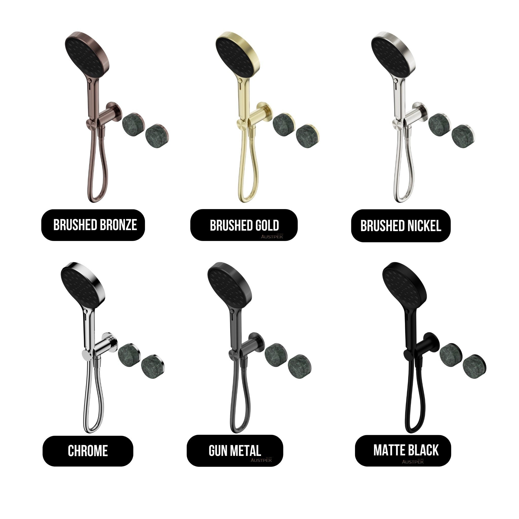 NERO SERENITY PROGRESSIVE SHOWER SYSTEM WITH VERDE ALPI HANDLE AND SERENITY HAND SHOWER GUN METAL