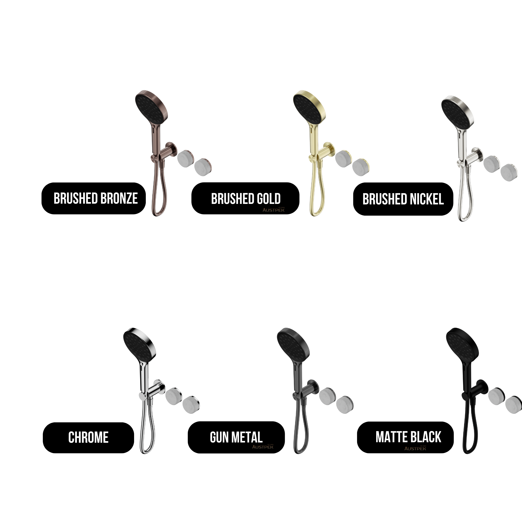 NERO SERENITY PROGRESSIVE SHOWER SYSTEM WITH CARRARA HANDLE AND SERENITY HAND SHOWER GUN METAL