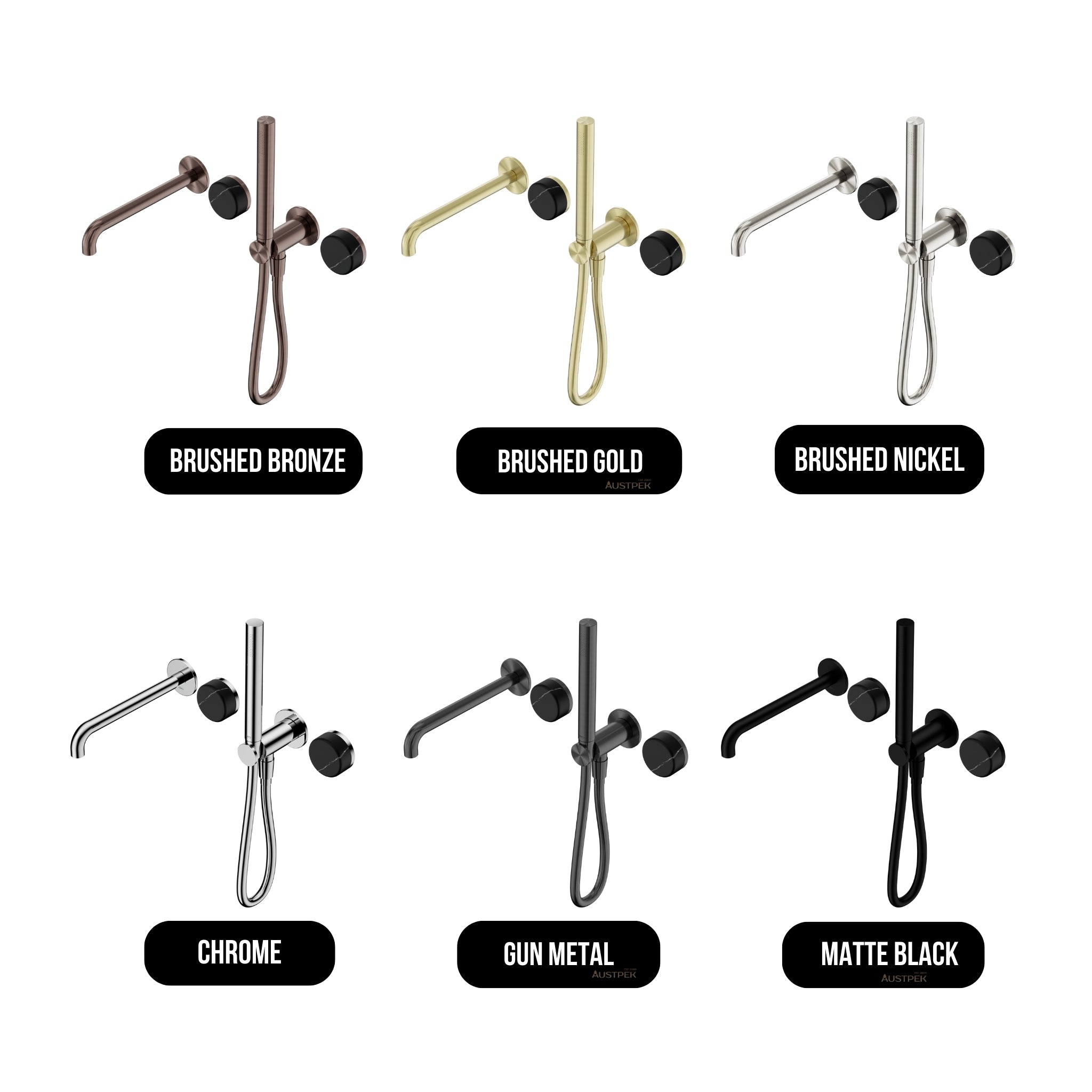 NERO SERENITY PROGRESSIVE SHOWER SYSTEM WITH SPOUT WITH MARQUINA BLACK HANDLE AND SLIM SHOWER 220MM CHROME