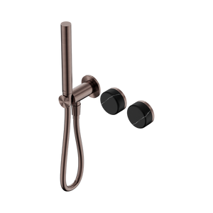 NERO SERENITY PROGRESSIVE SHOWER SYSTEM WITH MARQUINA BLACK HANDLE AND SLIM SHOWER BRUSHED BRONZE