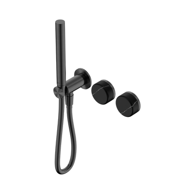 NERO SERENITY PROGRESSIVE SHOWER SYSTEM WITH MARQUINA BLACK HANDLE AND SLIM SHOWER GUN METAL