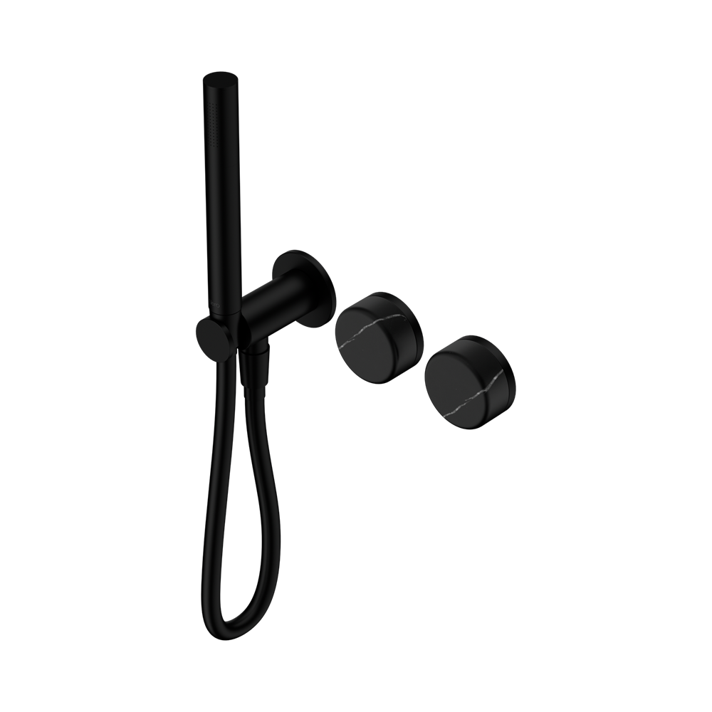NERO SERENITY PROGRESSIVE SHOWER SYSTEM WITH MARQUINA BLACK HANDLE AND SLIM SHOWER MATTE BLACK