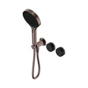 NERO SERENITY PROGRESSIVE SHOWER SYSTEM WITH MARQUINA BLACK HANDLE AND SERENITY HAND SHOWER BRUSHED BRONZE