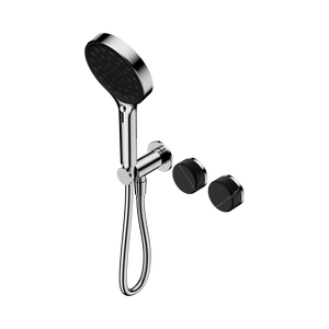 NERO SERENITY PROGRESSIVE SHOWER SYSTEM WITH MARQUINA BLACK HANDLE AND SERENITY HAND SHOWER CHROME
