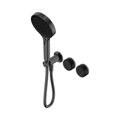 NERO SERENITY PROGRESSIVE SHOWER SYSTEM WITH MARQUINA BLACK HANDLE AND SERENITY HAND SHOWER GUN METAL
