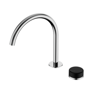 NERO SERENITY PROGRESSIVE BATH/KITCHEN MIXER ARC SPOUT WITH MARQUINA BLACK HANDLE 260MM CHROME