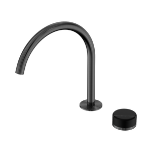 NERO SERENITY PROGRESSIVE BATH/KITCHEN MIXER ARC SPOUT WITH MARQUINA BLACK HANDLE 260MM GUN METAL