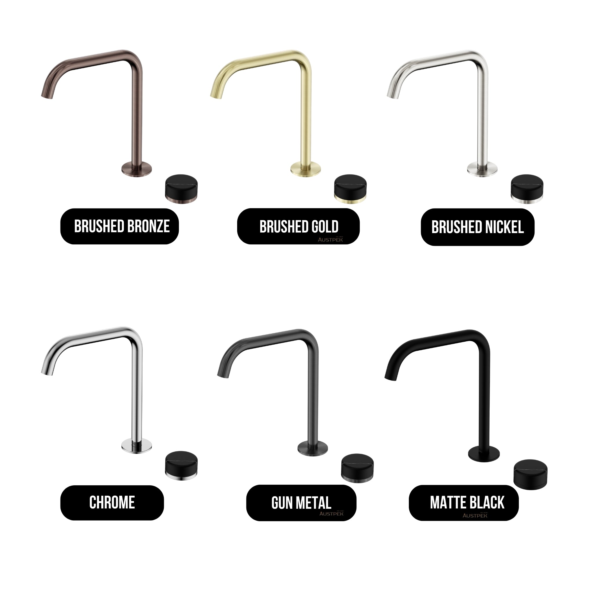 NERO SERENITY PROGRESSIVE BATH/KITCHEN MIXER EDGE SPOUT WITH MARQUINA BLACK HANDLE 270MM MATTE BLACK