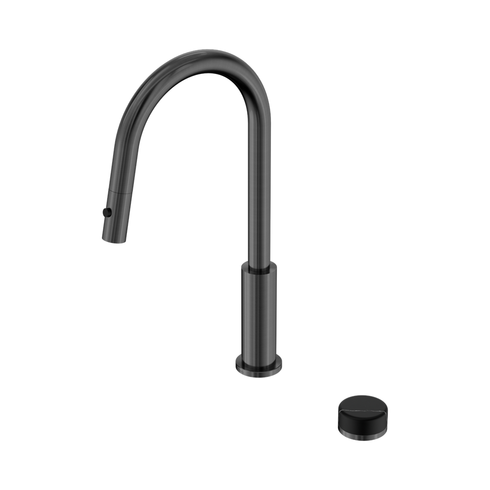 NERO SERENITY PROGRESSIVE PULL OUT KITCHEN SET WITH MARQUINA BLACK HANDLE 433MM GUN METAL