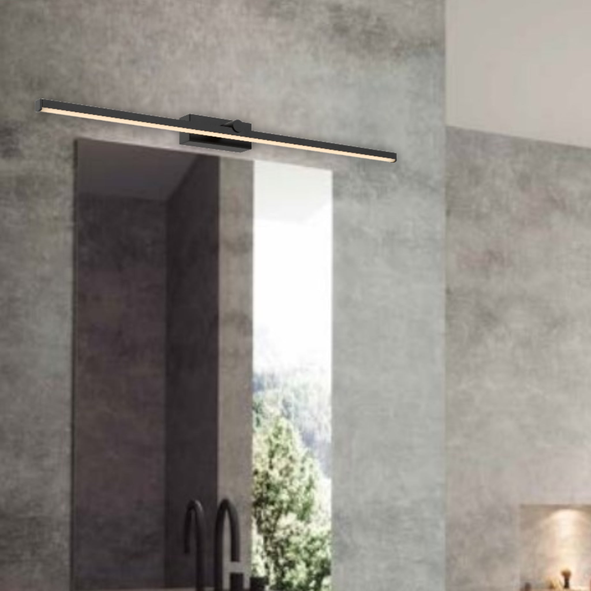 TELBIX FOLEY VANITY LED WALL LIGHT BLACK 600MM