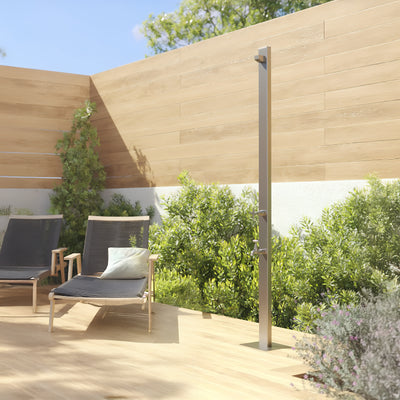 RAINWARE AUSSIE PREMIUM FREESTANDING OUTDOOR COLD SHOWER AND FOOTWASH SILVER