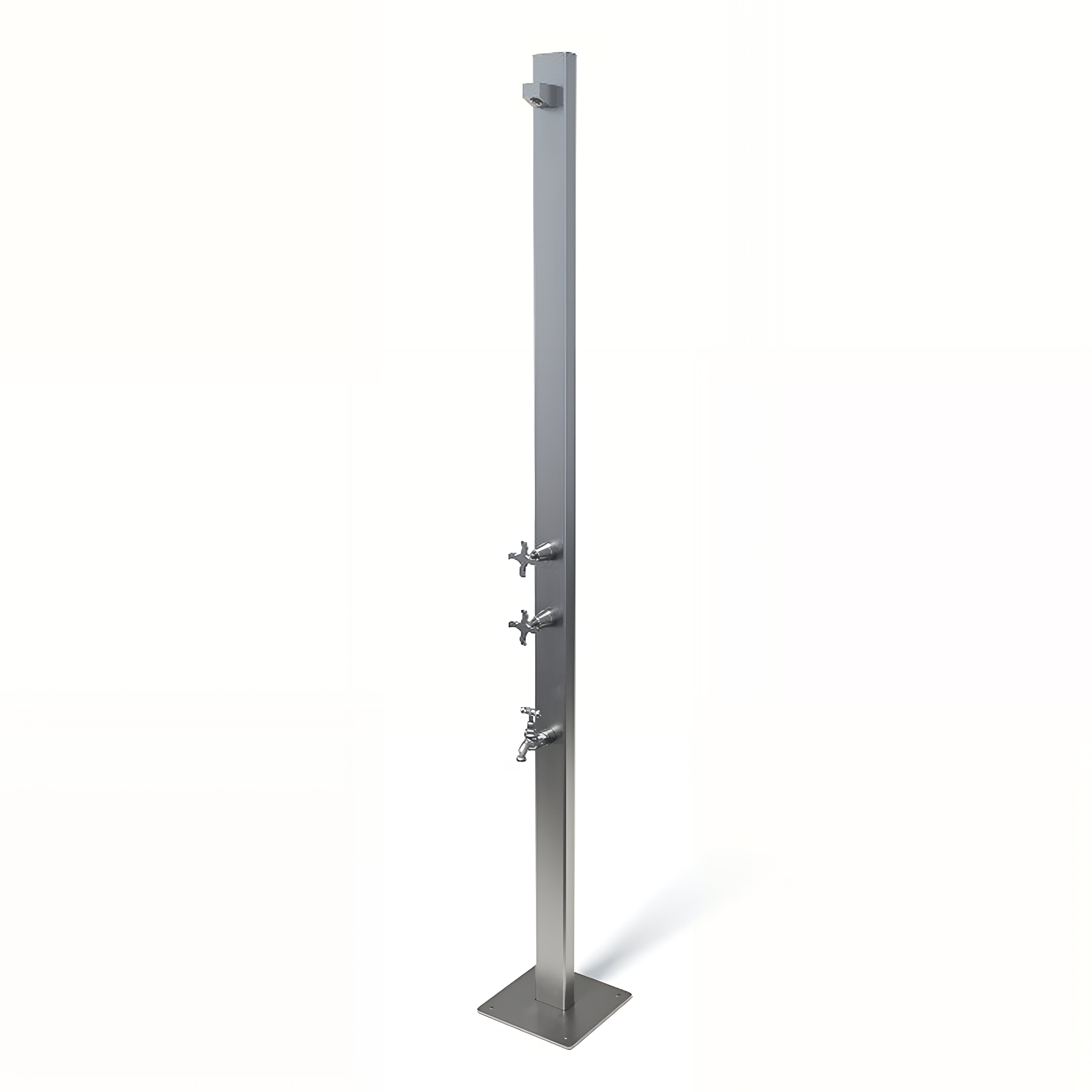 RAINWARE AUSSIE PREMIUM FREESTANDING OUTDOOR HOT AND COLD SHOWER AND COLD FOOTWASH SILVER