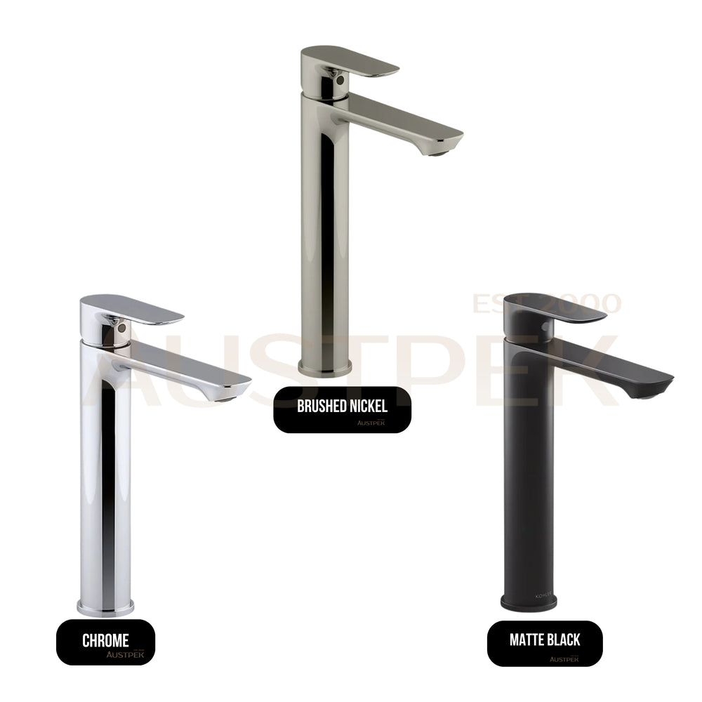 KOHLER ALEO-S TALL BASIN MIXER 264MM MATTE BLACK