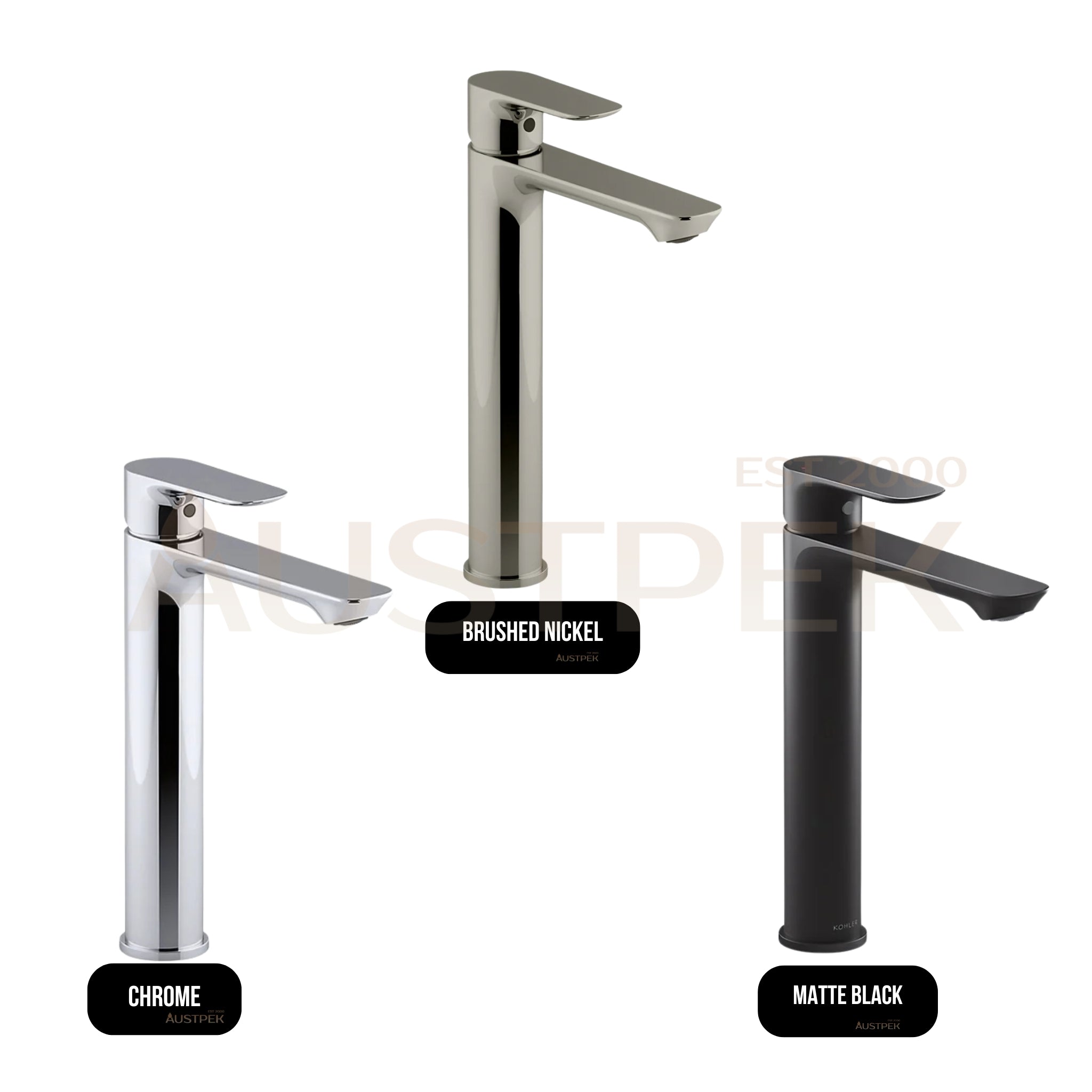 KOHLER ALEO-S TALL BASIN MIXER 264MM MATTE BLACK