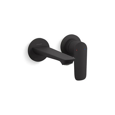 KOHLER ALEO-S WALL BASIN MIXER FULL KIT 165MM MATTE BLACK