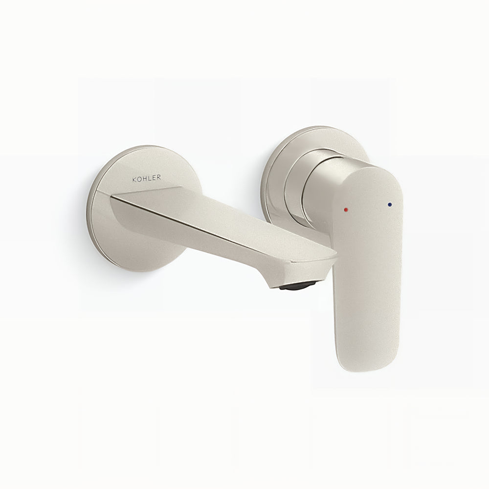 KOHLER ALEO-S WALL BASIN MIXER FULL KIT 165MM BRUSHED NICKEL
