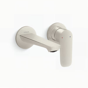 KOHLER ALEO-S WALL BASIN MIXER FULL KIT 165MM BRUSHED NICKEL