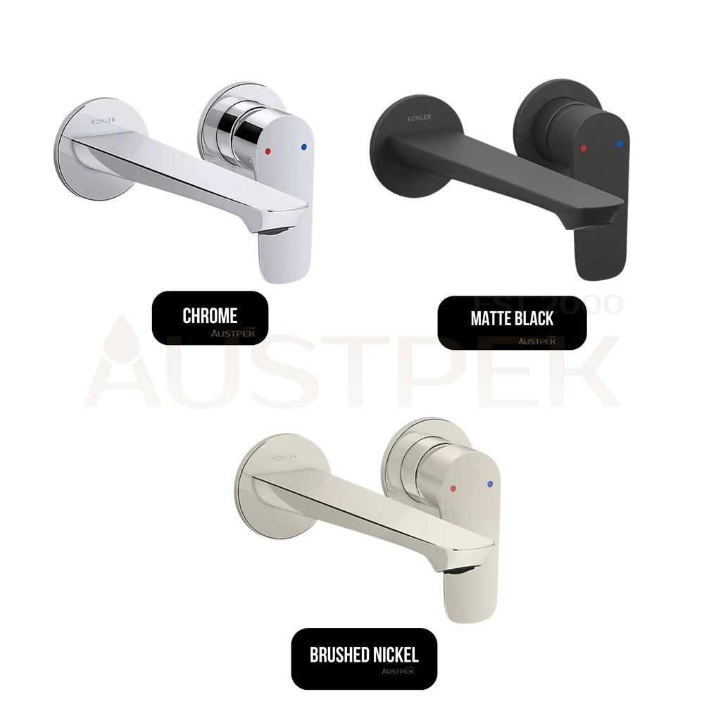 KOHLER ALEO-S WALL BASIN MIXER FULL KIT 218MM CHROME