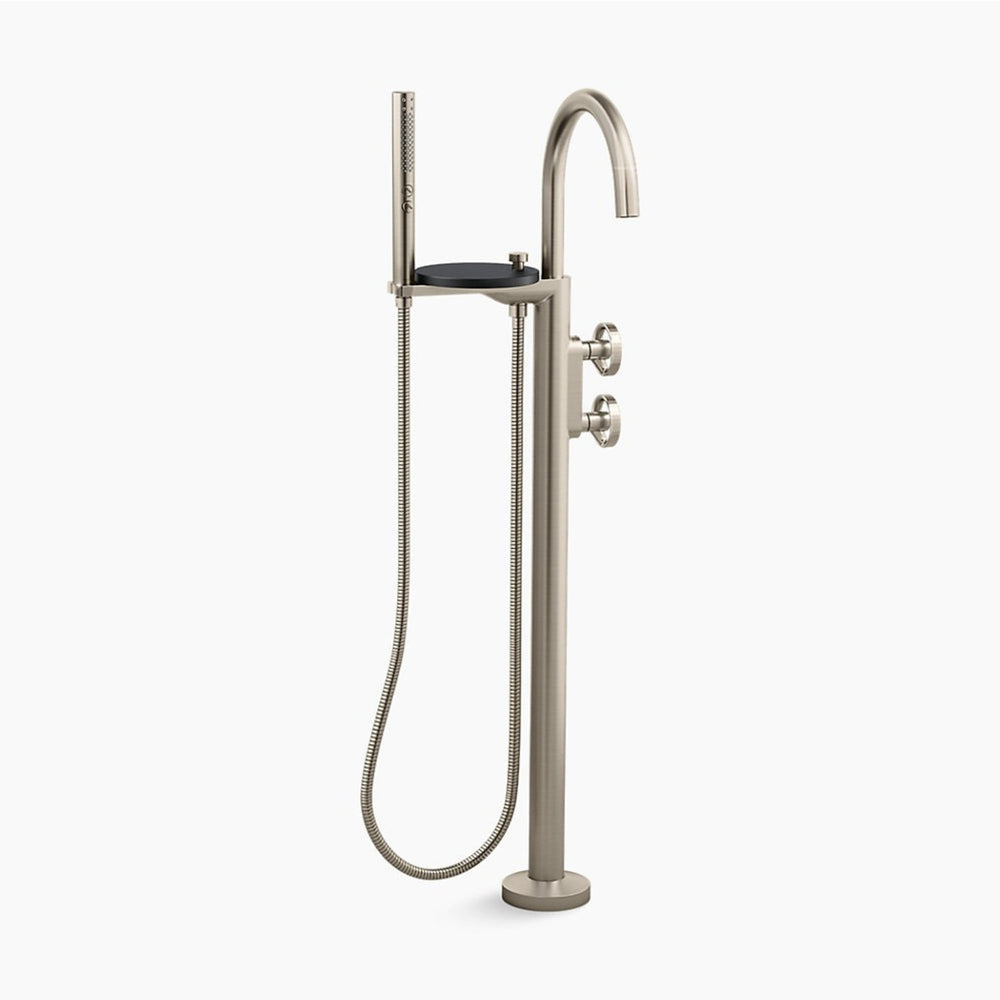 KOHLER COMPONENTS FREESTANDING BATH MIXER WITH HAND SHOWER BRUSHED NICKEL