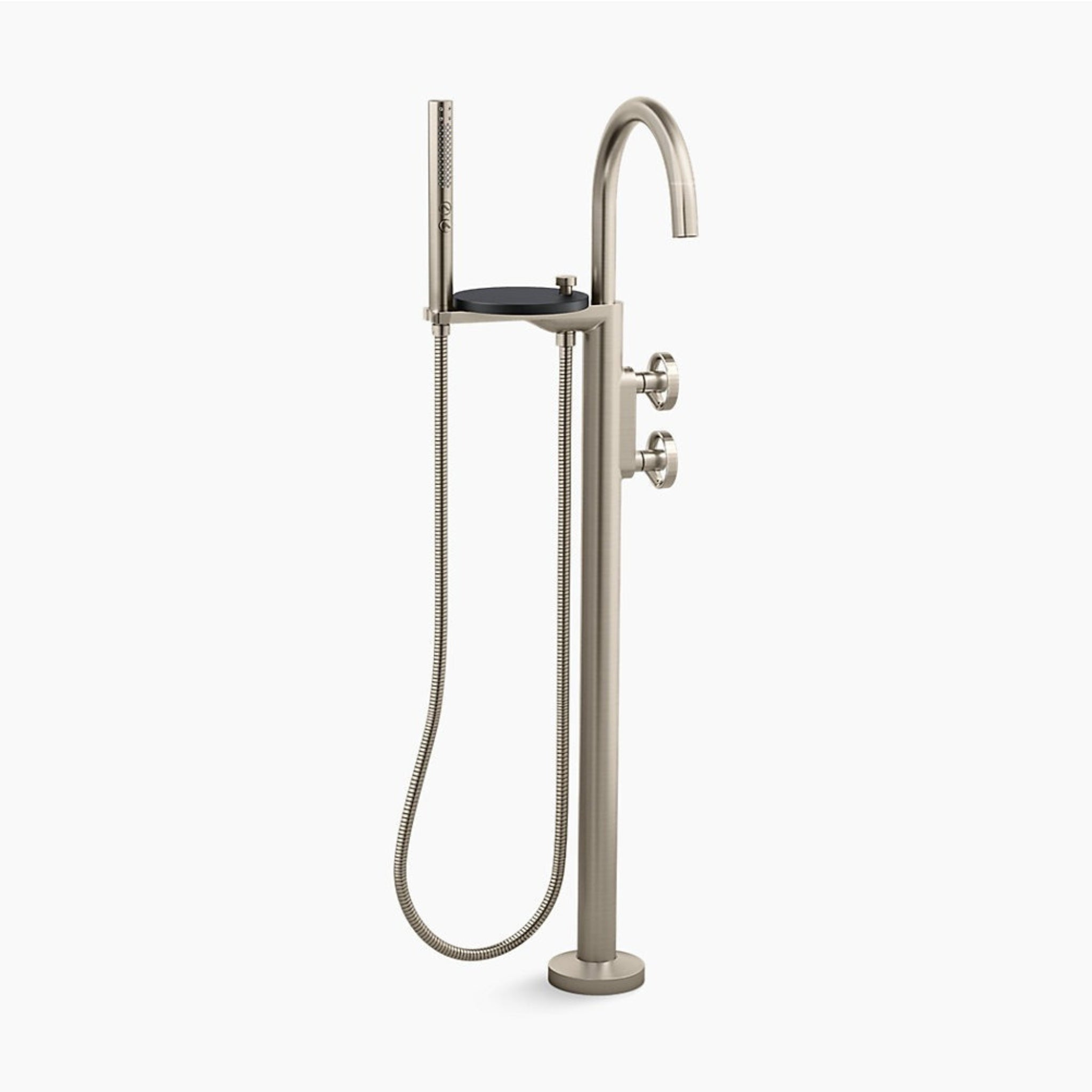 KOHLER COMPONENTS FREESTANDING BATH MIXER WITH HAND SHOWER BRUSHED NICKEL
