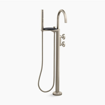 KOHLER COMPONENTS FREESTANDING BATH MIXER WITH HAND SHOWER BRUSHED NICKEL