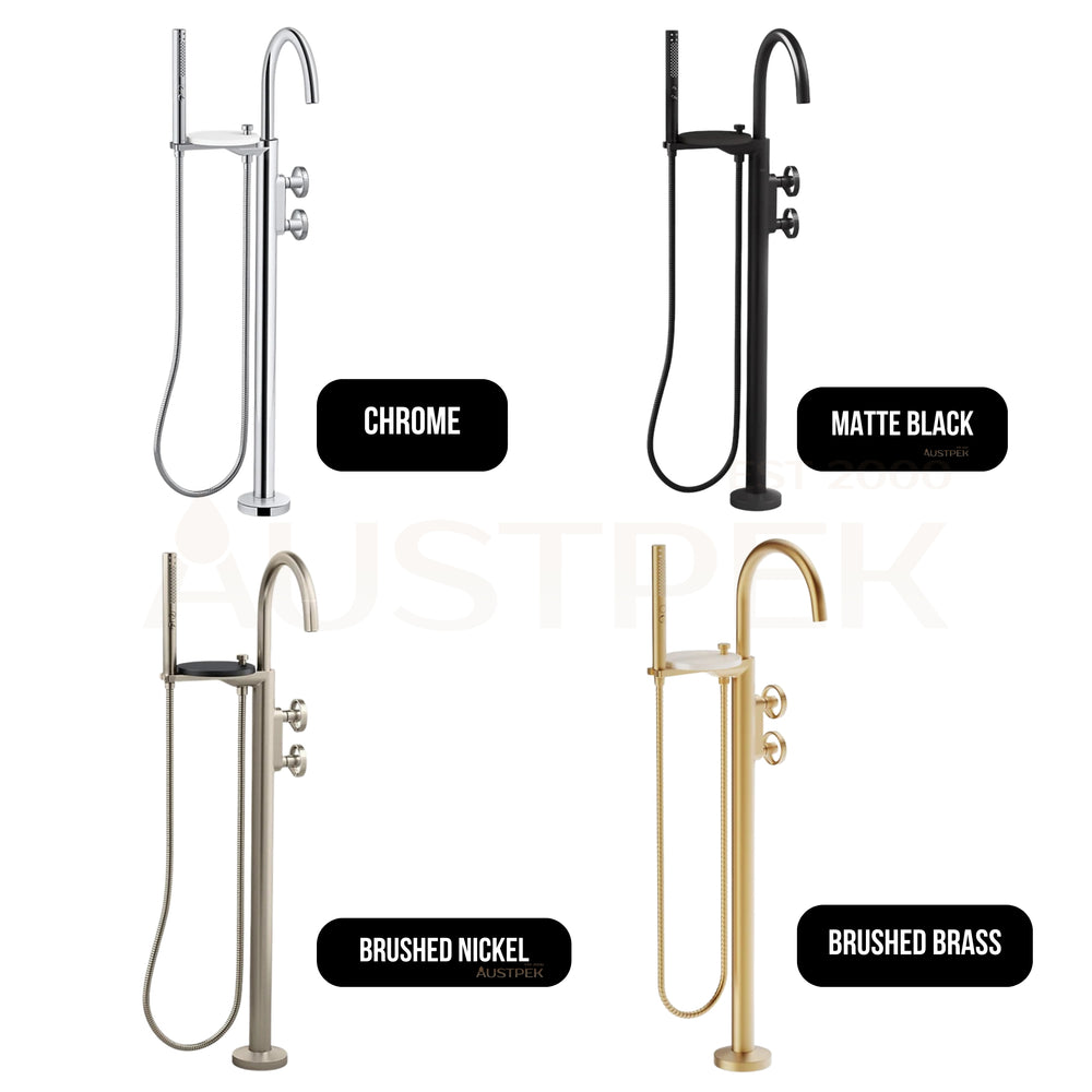 KOHLER COMPONENTS FREESTANDING BATH MIXER WITH HAND SHOWER BRUSHED BRASS