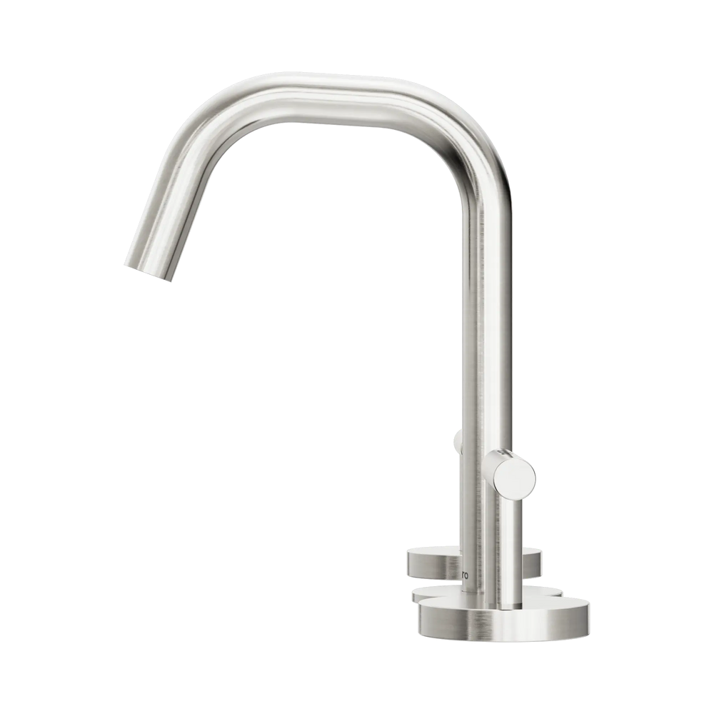NERO MECCA LEVER BASIN SET EDGE SPOUT BRUSHED NICKEL