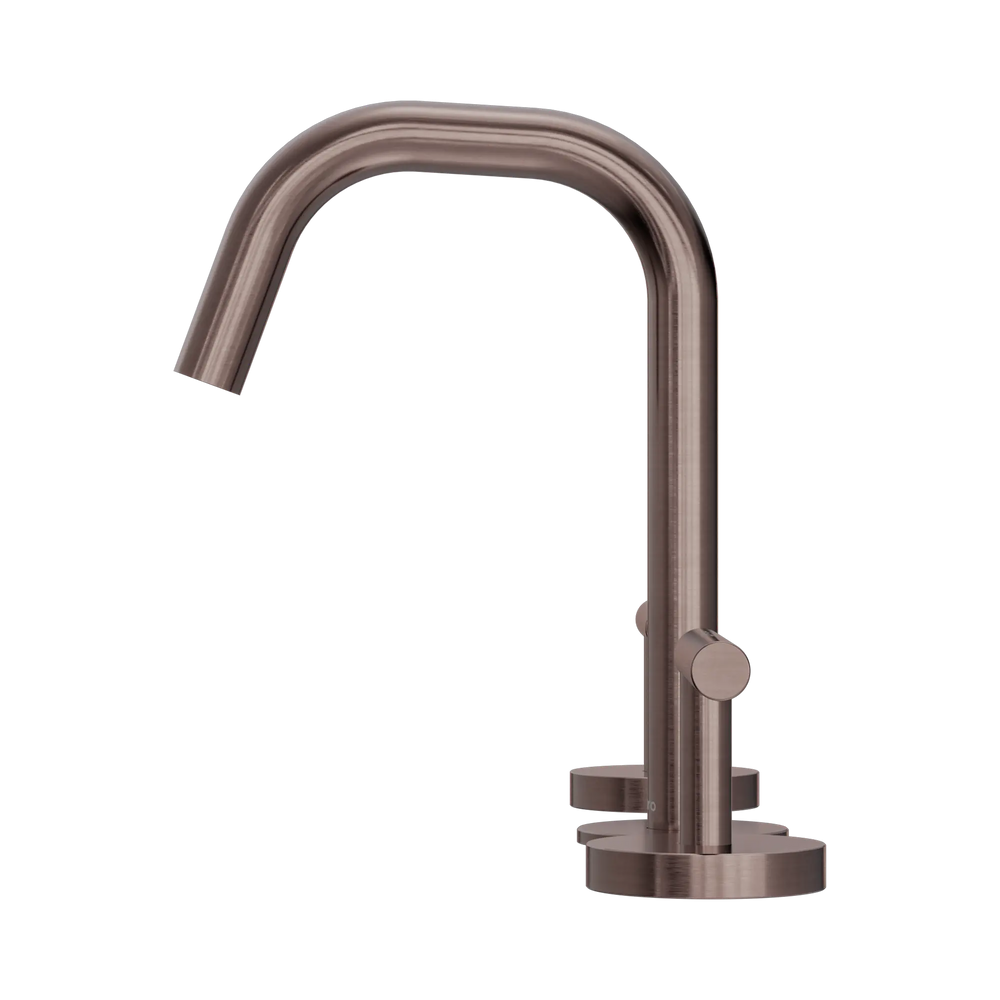 NERO MECCA LEVER BASIN SET EDGE SPOUT BRUSHED BRONZE