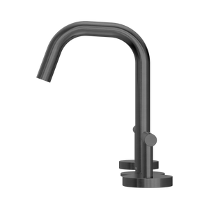 NERO MECCA LEVER BASIN SET EDGE SPOUT GUN METAL