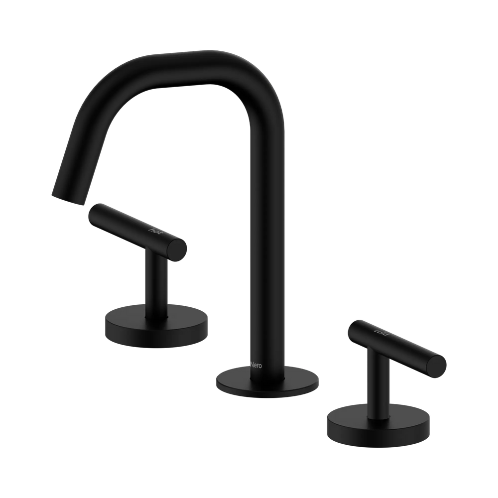 NERO MECCA LEVER BASIN SET EDGE SPOUT MATTE BLACK