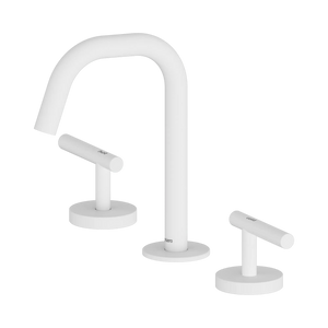 NERO MECCA LEVER BASIN SET EDGE SPOUT MATTE WHITE